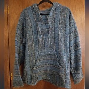 Blue Striped Baja Hoodie